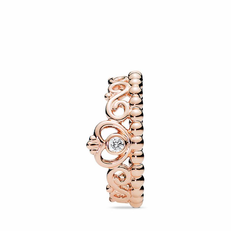 Pandora Princess Tiara Crown Stackable Ring Outlet NZ, Pandora Rose™ (658943-HKR)